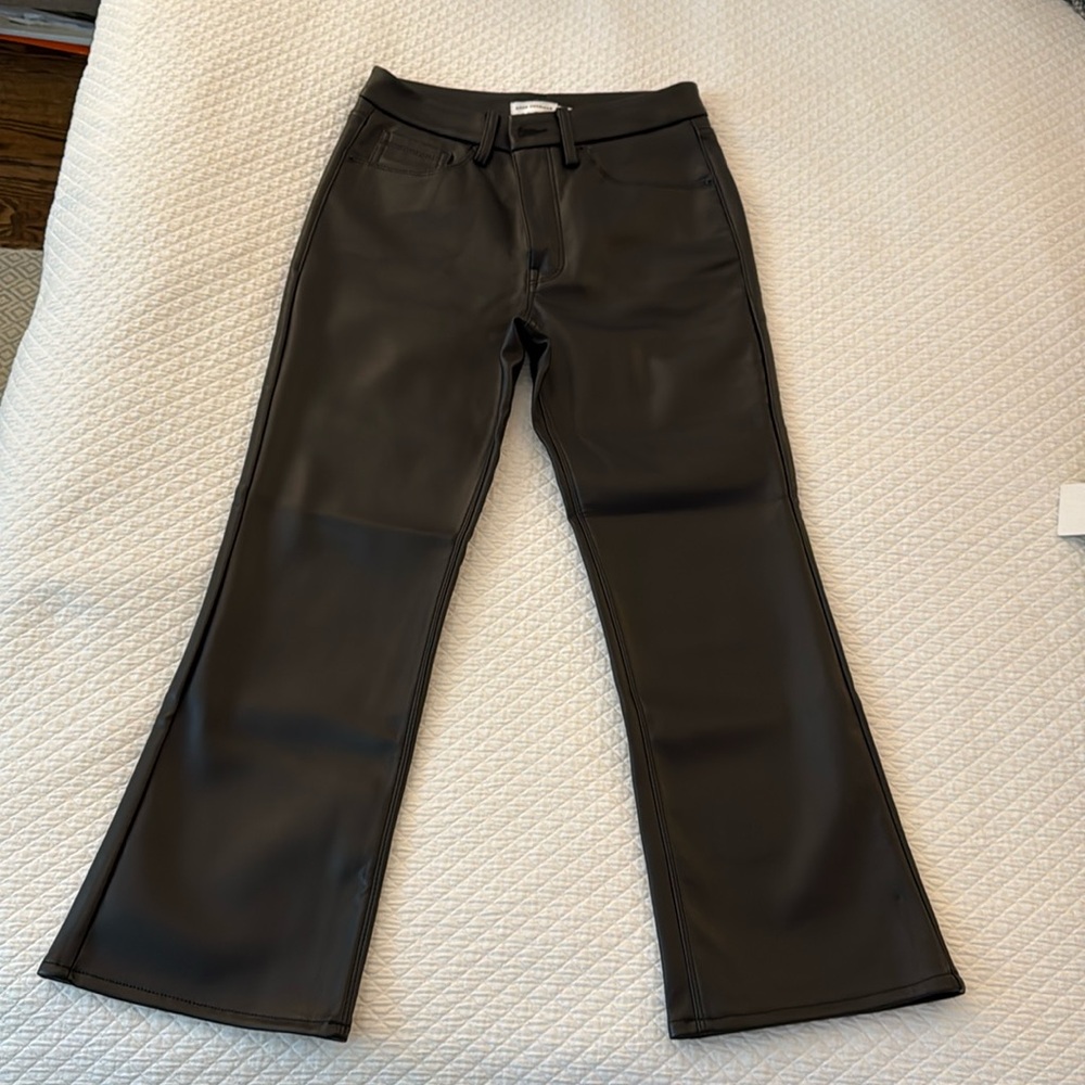 Good American faux leather cropped pants